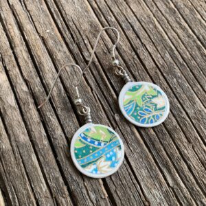 Green Japanese Chiyogami Moons