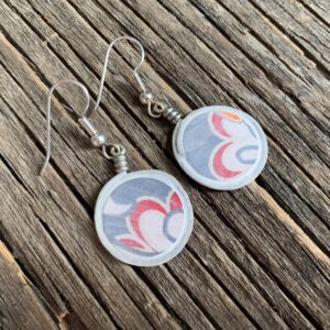 Gray and Orange Floral Paper Moons